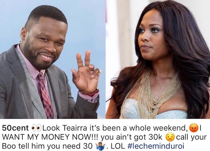 50 Cent Teairra Mari Pay Up $30K
