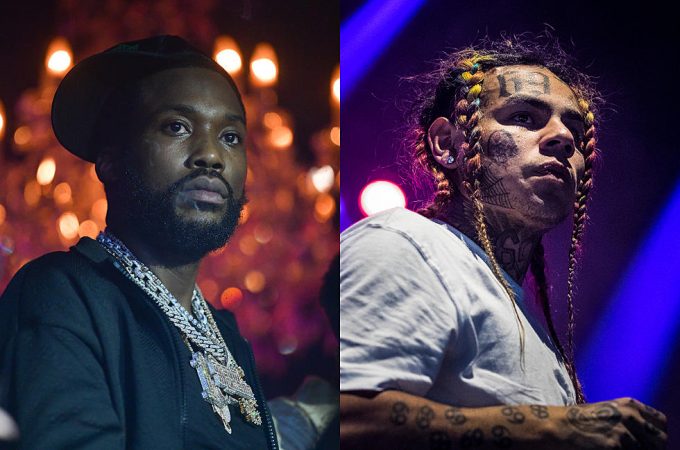 Tekashi 6ix9ine Shows Peaceful Sign to Meek Mill