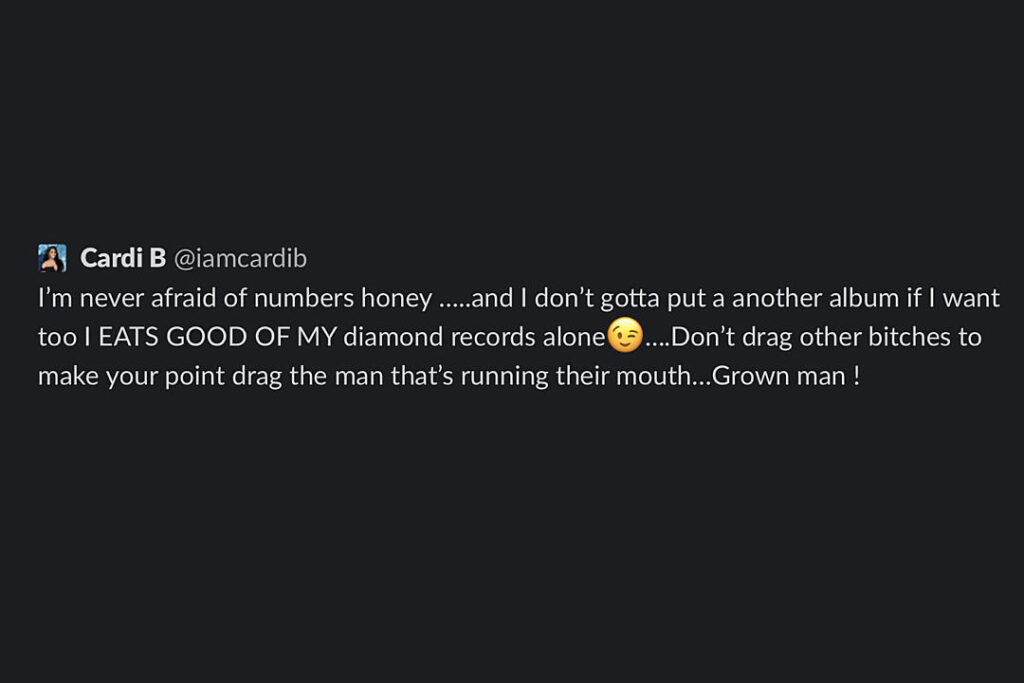 Cardi B responds to new album criticism 