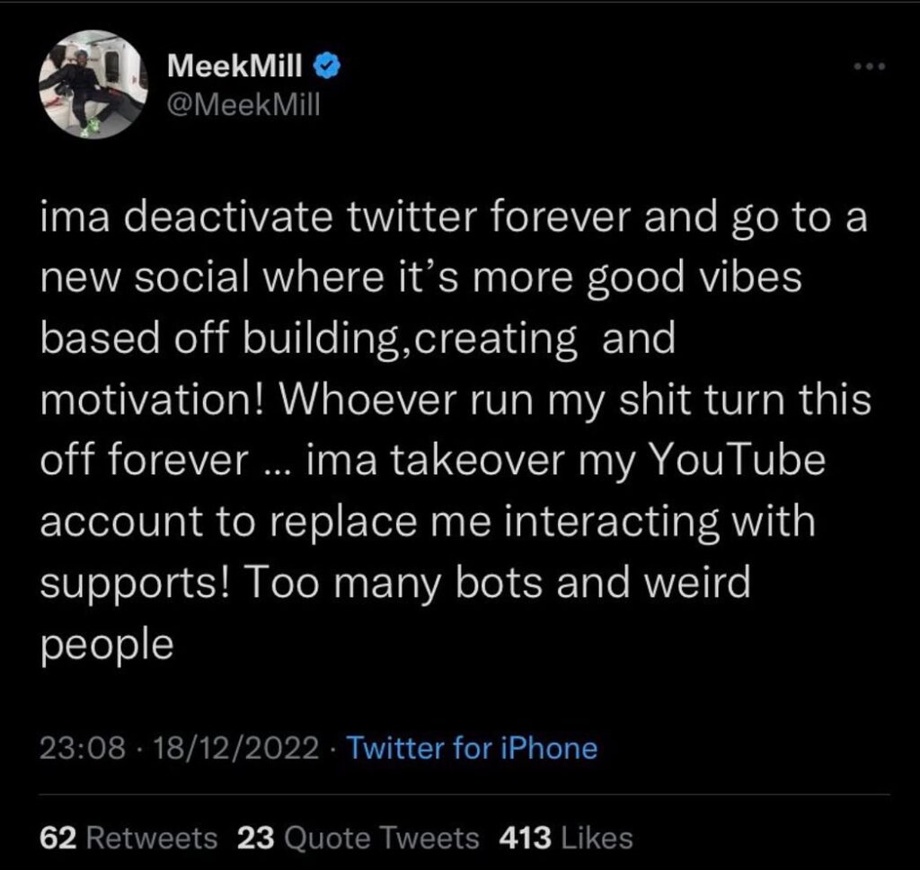 Meek Mill deactivate Twitter 