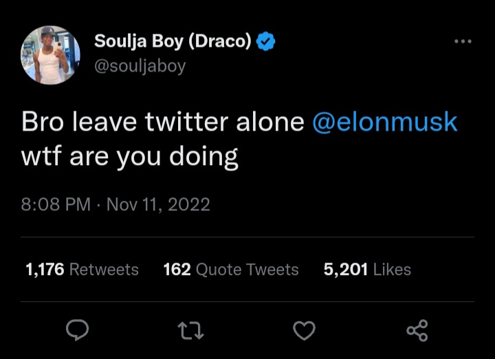 Celebrities who don't use twitter soulja boy