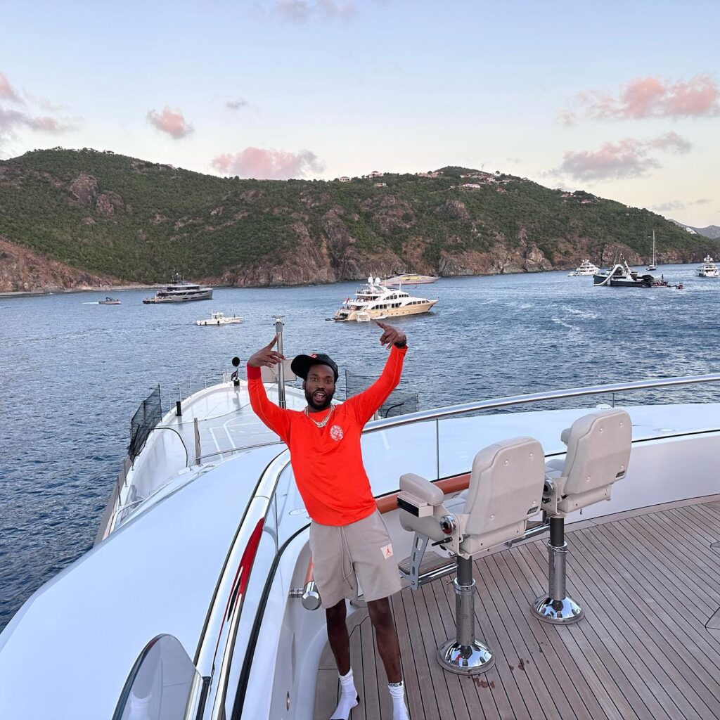 Meek Mill in the boat 