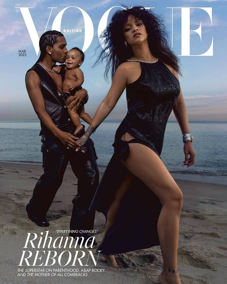 Rihanna Vogue's family cover with Asap rocky and baby