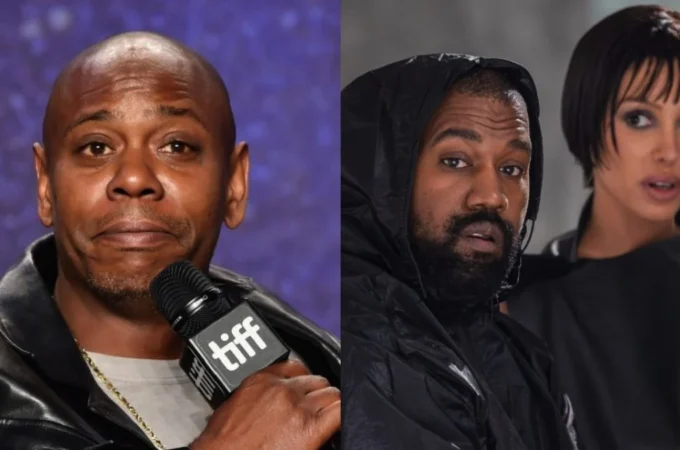 Apparently, Dave Chappelle makes jokes about Kanye West and his wife.